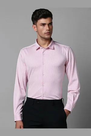 Louis Philippe Spread Collar Long Sleeves Slim Fit Striped Casual Shirt