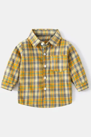 Stylecast Boys Spread Collar Tartan Checks Opaque Cotton Casual Shirt