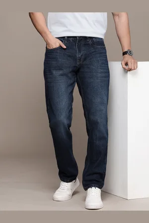 WROGN Men Pure Cotton Relaxed Fit Light Fade Jeans