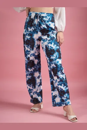 DressBerry Women Floral Printed Classic Flared High-Rise Trousers