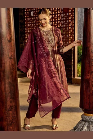 Ishin Women Ethnic Motifs Regular Kurta with Trousers & With Dupatta