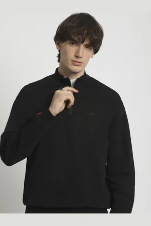 The Bear House Men Solid Relaxed Fit Pure Cotton Sweatshirt