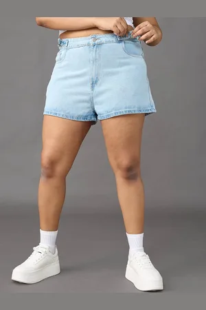 FREAKINS Women High-Rise Regular Fit Pure Cotton Shorts