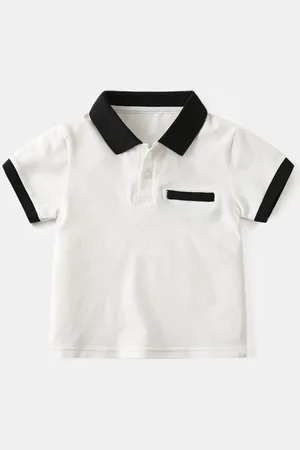Stylecast Boys Monochrome Polo Collar Solid T-shirt