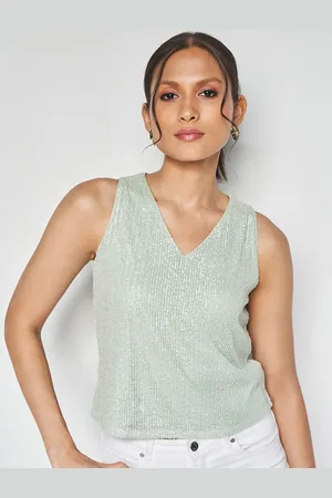 AND Embellished V-Neck Regular Top