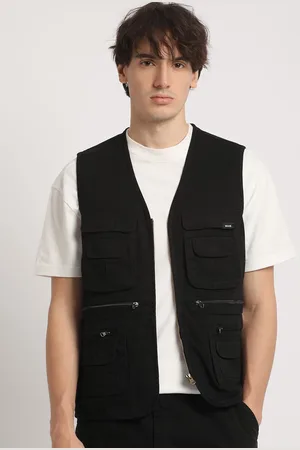The Bear House Men Solid Multi-Pocket Utility Cotton Tailored Jacket