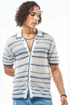Bewakoof Self Design Cotton Sheer Casual Shirt
