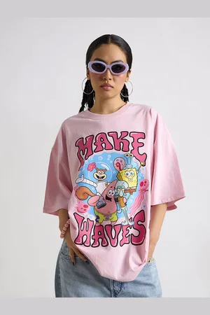 THE CLOTHING FACTORY Women Graphic Printed Round Neck Oversized T-shirt