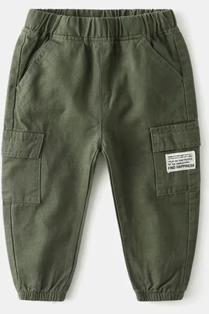 Stylecast Boys Olive Cotton Joggers Trousers