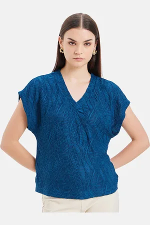 Kazo Self Design Extended Sleeves Cotton Top