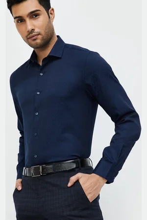 Lifestyle Men Self Design Spread Collar Slim Fit Casual Shirt