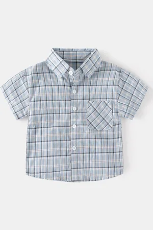 Stylecast Boys Spread Collar Tartan Checks Opaque Cotton Casual Shirt