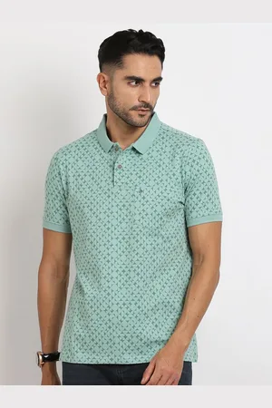 Turtle Men Abstract Micro Ditsy Printed Polo Collar Pocket Slim Fit T-shirt