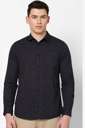 Lee Men Black Slim Fit Printed Casual Shirt