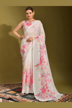 Kalista Floral Printed Saree With Blouse Piece