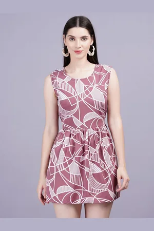 Kalini Geometric Print Rayon round Neck Women Top