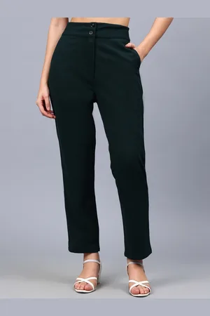 ENTELLUS Women Smart Straight Fit High-Rise Trousers