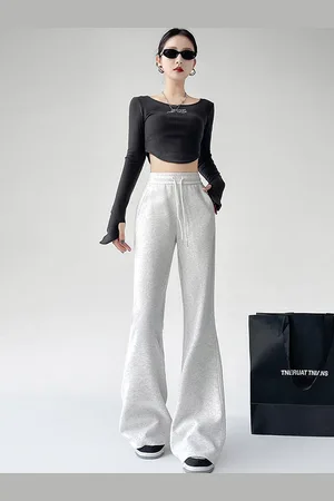 LULU & SKY Women Flared High-Rise Trousers