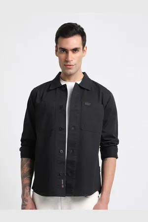 The Bear House Men Solid Regular Fit Cotton Shacket