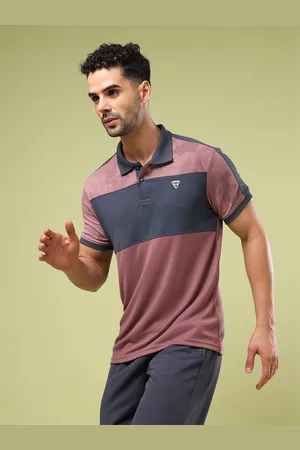 TECHNOSPORT Men Colourblocked Slim Fit Polo UPF50 Sports T-shirt