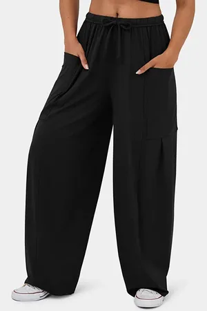 LULU & SKY Women Straight Fit High-Rise Wide Leg Trousers