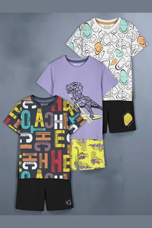 HELLCAT Girls Pack Of 3 Printed T-Shirt With Shorts