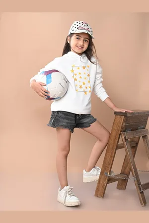 LilPicks Girls Geometric Printed Hooded Sweatshirt
