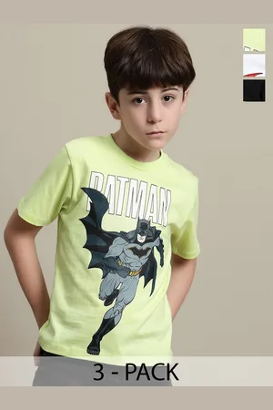 Kidsville Boys Pack Of 3 Justice League Printed Pure Cotton Tshirts
