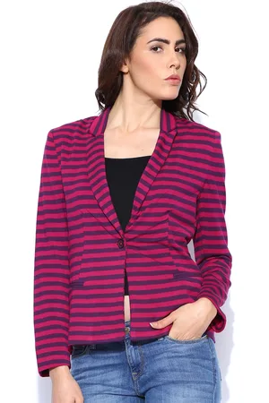 Benetton Pink & Purple Striped Blazer