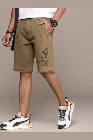 WROGN Men Pure Cotton Printed Slim Fit Shorts