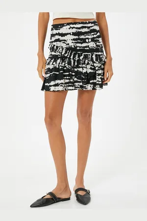 Koton Women Abstract Printed Straight Mini Skirt