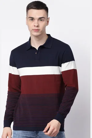 Kalt Men Colourblocked Polo Collar T-shirt