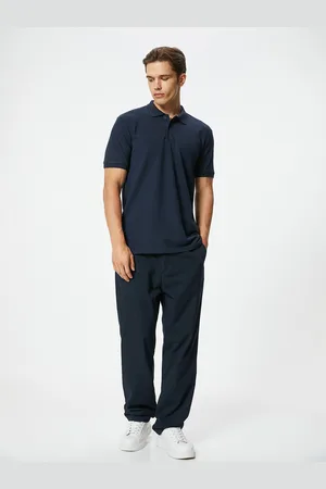 Koton Men Solid Polo Collar Pure Cotton T-shirt
