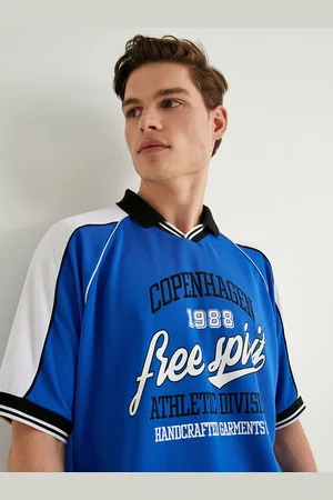 Koton Men Varsity Printed Polo Collar T-shirt