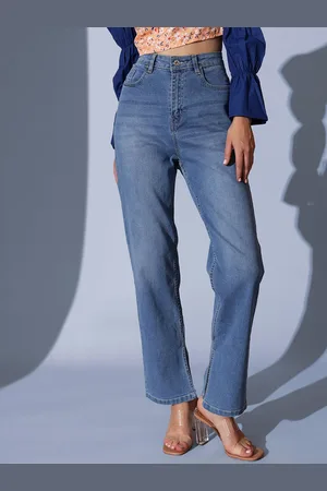 STREET 9 Women Comfort Relaxed Fit High-Rise Light Fade Jeans