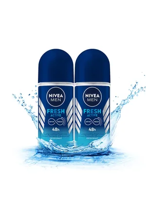 Nivea Men Set Of 2 Fresh Active Deodorant Roll On with Ocean Extracts - 50ml Each