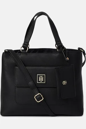 Tommy Hilfiger Women Solid Regular Structured Satchel with Cut Work