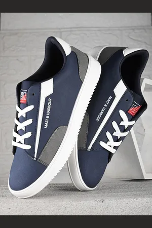 Mast & Harbour Men Blue Round Toe Lightweight Sneakers
