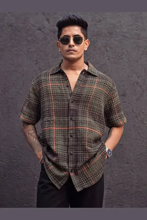 Powerlook Men Tartan Checks Opaque Checked Casual Shirt