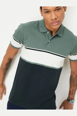Max Collection Men Colourblocked Striped Polo Collar T-shirt