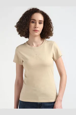 Calvin Klein Women Round Neck Slim Fit T-shirt