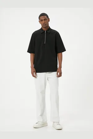 Koton Men Spread Collar Solid Casual Shirt