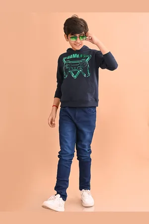 LilPicks Boys Typography Printed Hooded Sweatshirt