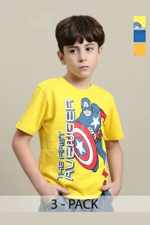 Kidsville Boys Pack Of 3 Avengers Printed Pure Cotton T-shirt