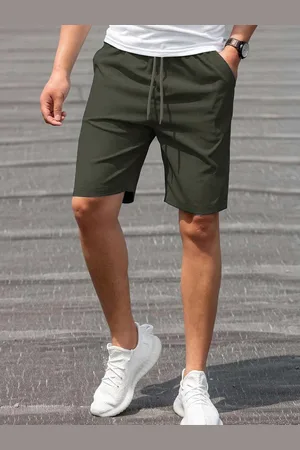NOBERO Men Mid Rise Drawstring Cotton Sports Shorts