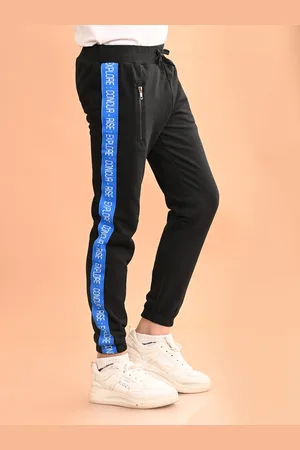 LilPicks Boys Mid-Rise Side Striped Cotton Joggers