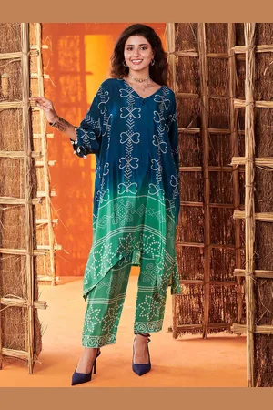 Jaipur Printed V-Neck Tunic With Trousers