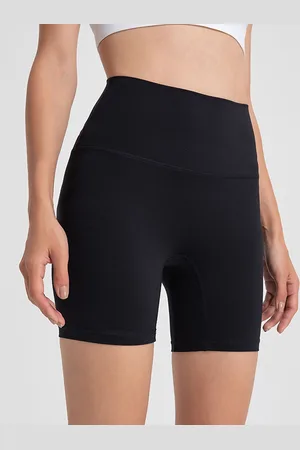 LULU & SKY Women Black Slim Fit High-Rise Biker Shorts