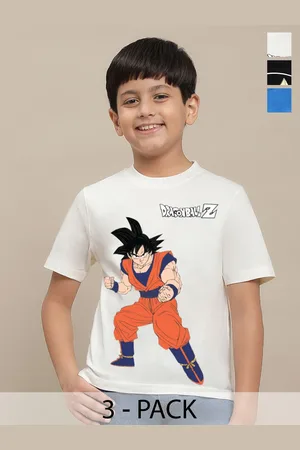 Kidsville Boys Pack Of 3 Dragon Ball Z Printed Pure Cotton Tshirts