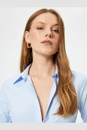 Koton Women Solid Cotton Opaque Casual Shirt